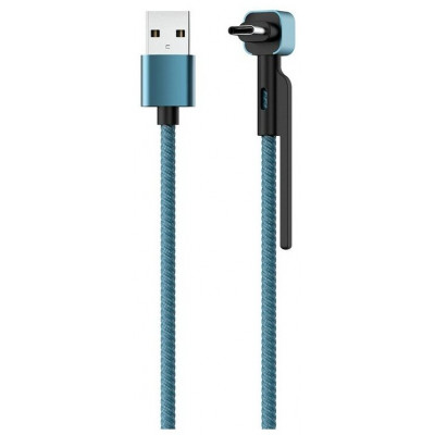 Кабель Olmio Stand, USB 2.0 - Type-C, 1.2м, 2.1A, синий