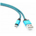 Кабель USB 2.0 Cablexpert CC-mUSB2bl1m, USB-MicroUSB, 1м, нейлоновая оплетка, алюм разъемы, синий