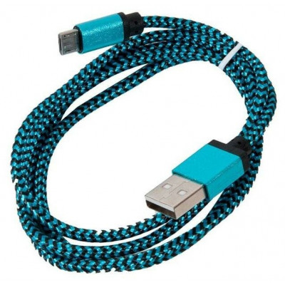 Кабель USB 2.0 Cablexpert CC-mUSB2bl1m, USB-MicroUSB, 1м, нейлоновая оплетка, алюм разъемы, синий