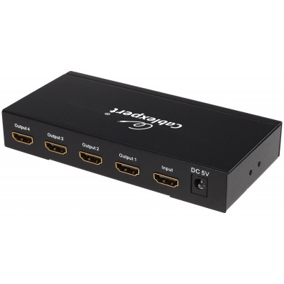 Разветвитель HDMI Cablexpert DSP-4PH4-02, HD19F/4x19F, 1 компьютер => 4 монитора, Full-HD, 3D, 1.4v,