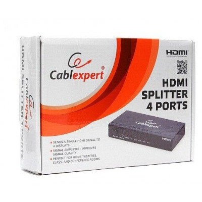 Разветвитель HDMI Cablexpert DSP-4PH4-02, HD19F/4x19F, 1 компьютер => 4 монитора, Full-HD, 3D, 1.4v,