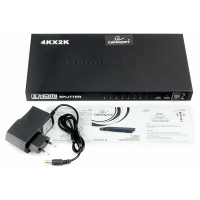 Разветвитель HDMI Cablexpert DSP-8PH4-03, HD19F/8x19F, 1 компьютер => 8 мониторов, Full-HD, 3D, 1.4v