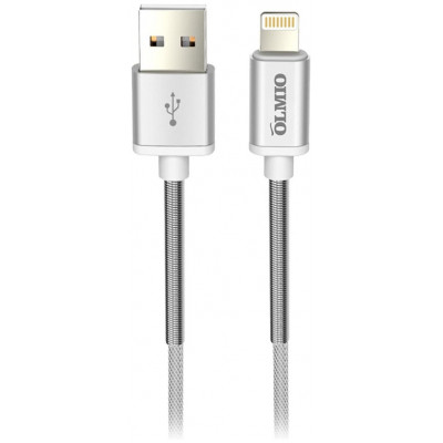 Кабель Olmio HD, USB 2.0 - lightning, 1.2м, 2.1A, белый