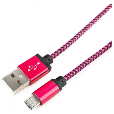 Кабель USB 2.0 Cablexpert CC-mUSB2pe1m, USB-MicroUSB, 1м, нейлоновая оплетка, алюм разъ, фиол