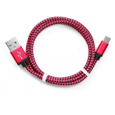 Кабель USB 2.0 Cablexpert CC-mUSB2pe1m, USB-MicroUSB, 1м, нейлоновая оплетка, алюм разъ, фиол