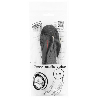 Кабель аудио Cablexpert CCA-458-5M, джек3.5 / 2xRCA, 5.0м