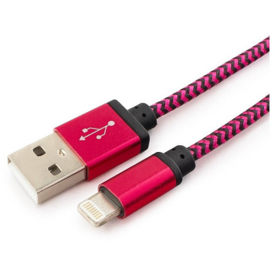 Кабель USB 2.0 Cablexpert CC-ApUSB2pe1m, AM/Lightning 8P, 1м, нейлоновая оплетка, алюминиевые разъем