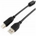 Кабель USB 2.0 Pro Cablexpert CCF-USB2-AMBM-10, AM/BM, 3м, экран, феррит.кольцо, черный, пакет