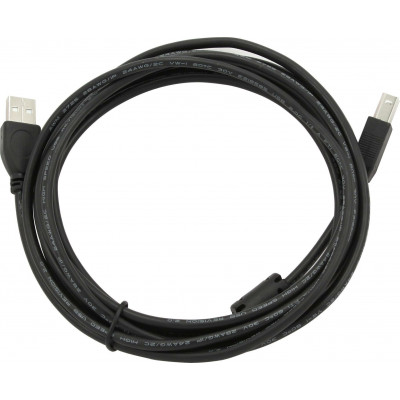 Кабель USB 2.0 Pro Cablexpert CCF-USB2-AMBM-10, AM/BM, 3м, экран, феррит.кольцо, черный, пакет