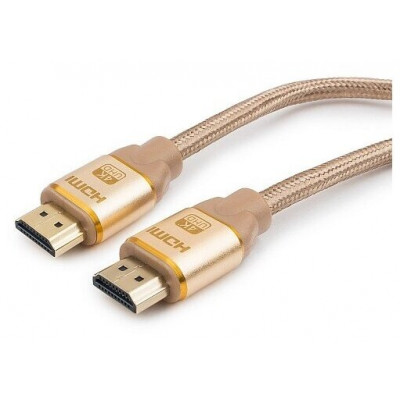 Кабель HDMI Cablexpert, серия Gold, 15 м, v1.4, M/M, золотой, позол., алюминиевый корпус, коробка