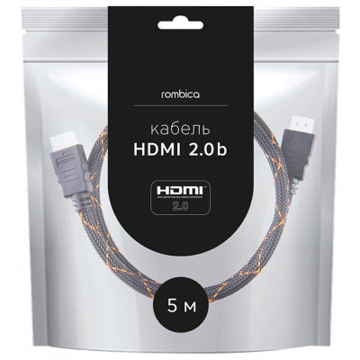 Rombica кабель для видео ZX50B HDMI to HDMI, 2.0b, 5 м., черный