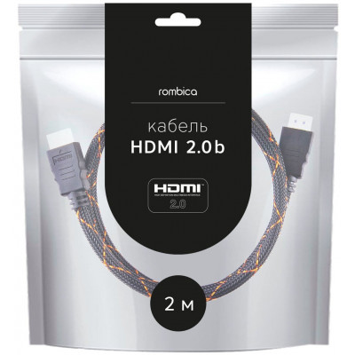 Rombica кабель для видео ZX20B HDMI to HDMI, 2.0b, 2 м., черный