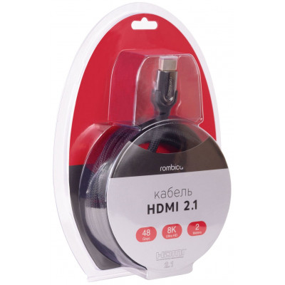 Rombica кабель для видео DX30 HDMI to HDMI, 2.1, 3 м., черно-оранжевый