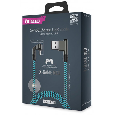 Кабель Olmio  X-Game Neo USB 2.0 - micro USB голубой