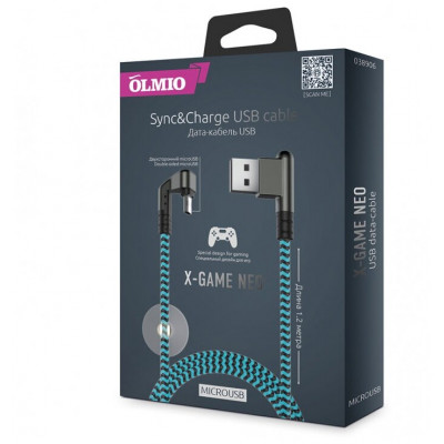 Кабель Olmio  X-Game Neo USB 2.0 - micro USB голубой