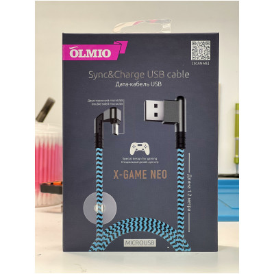 Кабель Olmio  X-Game Neo USB 2.0 - micro USB голубой