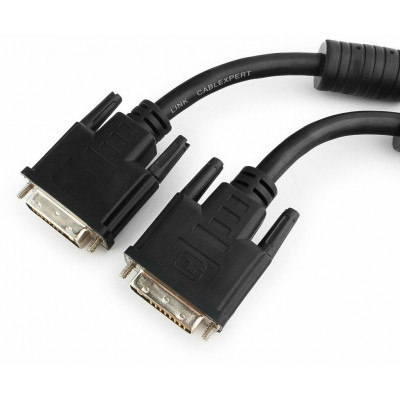 Кабель DVI-D single link Cablexpert CC-DVI-BK-6, 19M/19M, 1.8м, черный, экран, феррит.кольца, пакет