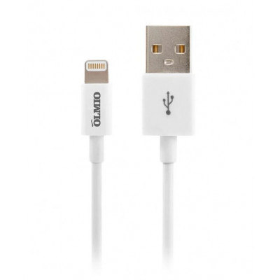 Кабель Olmio USB 2.0 - Lightning, для Apple iPhone/iPod/iPad, 1м, белый