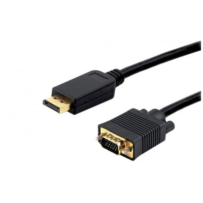 Кабель DisplayPort->VGA Cablexpert CCP-DPM-VGAM-6, 1,8м, 20M/15M, черный, экран, пакет