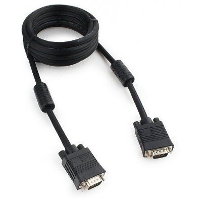 Кабель VGA Premium Cablexpert CC-PPVGA-10-B, 15M/15M, 3.0м, черн, тройной экран, феррит.кольца, паке