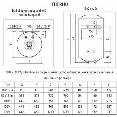 Водонагреватель аккумуляционный электр.Thermex ERS 100 V Silverheat