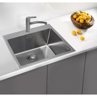 Раковина для кухни врезная нержавеющая сталь Grandex Aqua ELEGANCE 50 50.5х50.5х20.3 / Мойка кухонная накладная нержавейка