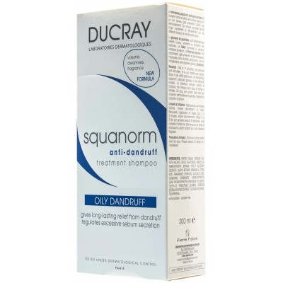 DUCRAY SQUANORM OILY Шампунь 200 мл ЖИРНАЯ перхоть 3282770037586