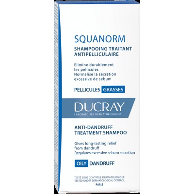 DUCRAY SQUANORM OILY Шампунь 200 мл ЖИРНАЯ перхоть 3282770037586