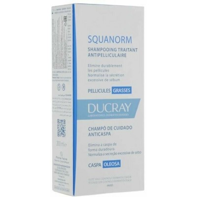 DUCRAY SQUANORM OILY Шампунь 200 мл ЖИРНАЯ перхоть 3282770037586