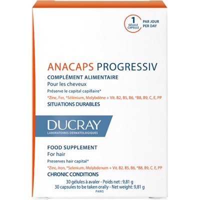 Капсулы при хроническом выпадении волос Ducray Анакапс Прогресив №30 (3282770105322)