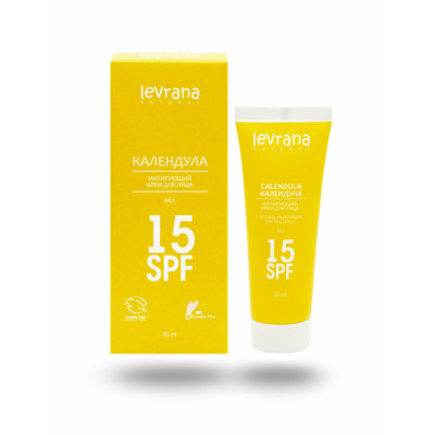 Levrana Матирующий крем для лица SPF15 Календула, 50 мл