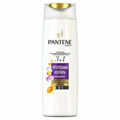 PANTENE Шампунь/бальзам-ополаскиватель/интенсивный уход 3в1 Питательный Коктейль 360мл