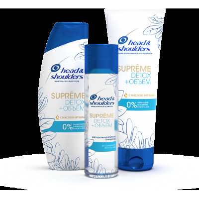 HEAD & SHOULDERS Бальзам-ополаскиватель против перхоти Supreme Detox+Объём с маслом арганы 275мл