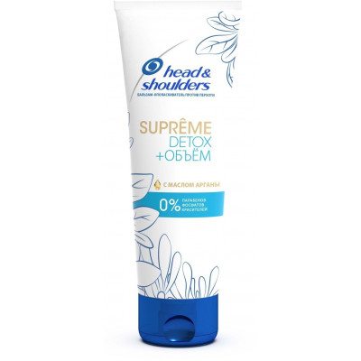 HEAD & SHOULDERS Бальзам-ополаскиватель против перхоти Supreme Detox+Объём с маслом арганы 275мл