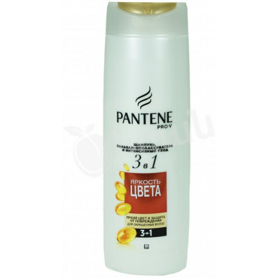 PANTENE Шампунь/бальзам-ополаскиватель/интенсивный уход 3в1 Яркость Цвета 360мл