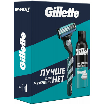 ПН Gillette MACH3 Бритва с 1 сменной кассетой и TGS Пена Д/Бр Д/ЧувКожи Алоэ 200мл