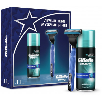 ПН GILLETTE MACH3 Start Бритва с 1 сменной кассетой + TGS Гель для бритья EXTRA COMFORT 75мл