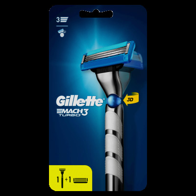 GILLETTE MACH3 Turbo 3D Бритва с 2 сменными кассетами Red