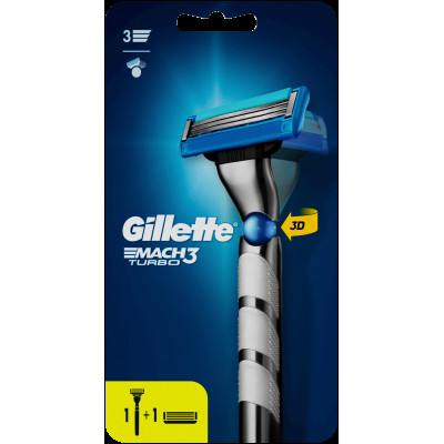 GILLETTE MACH3 Turbo 3D Бритва с 2 сменными кассетами Red