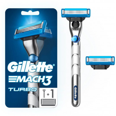 GILLETTE MACH3 Turbo 3D Бритва с 2 сменными кассетами Red