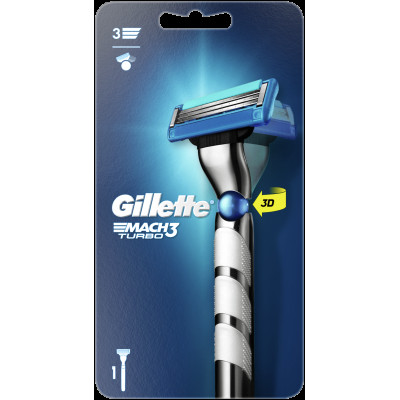 GILLETTE MACH3 Turbo 3D Бритва с 2 сменными кассетами Red