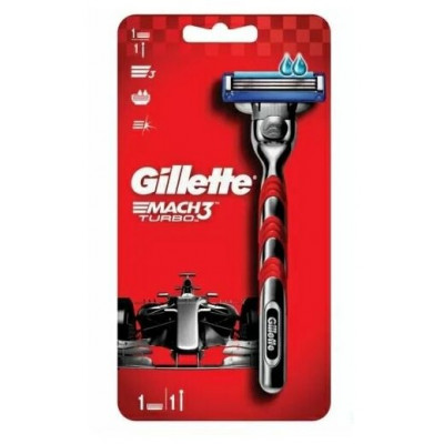 GILLETTE MACH3 Turbo 3D Бритва с 2 сменными кассетами Red