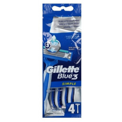 GILLETTE Blue Simple3 Бритвы одноразовые 4шт