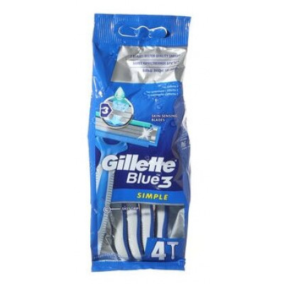 GILLETTE Blue Simple3 Бритвы одноразовые 4шт