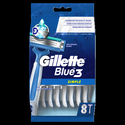 GILLETTE Blue Simple3 Бритвы одноразовые 4шт