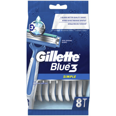 GILLETTE Blue Simple3 Бритвы одноразовые 4шт