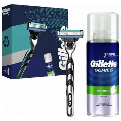 ПН GILLETTE MACH3 Бритва с 1 кассетой + GILLETTE TGS Гель для бритья Sensitive 100мл