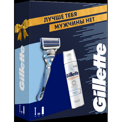 ПН GILLETTE SKINGUARD Sensitive Бритва с 1 кассетой + Пена для бритья (для чувствительной кожи) с Алоэ 250мл