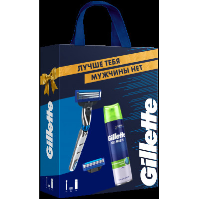 ПН GILLETTE MACH3 Бритва с 1 кассетой + MACH3 Сменная кассета для бритья 1 шт + GILLETTE TGS Sensitive Гель для бритья 200мл