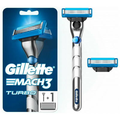 ПН GILLETTE MACH3 Бритва с 1 кассетой + MACH3 Сменная кассета для бритья 1 шт + GILLETTE TGS Sensitive Гель для бритья 200мл